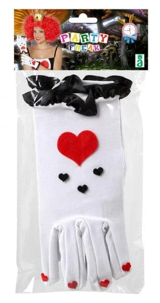 Guantes de Reina Corazones para Adulto Reina de Corazones Atosa